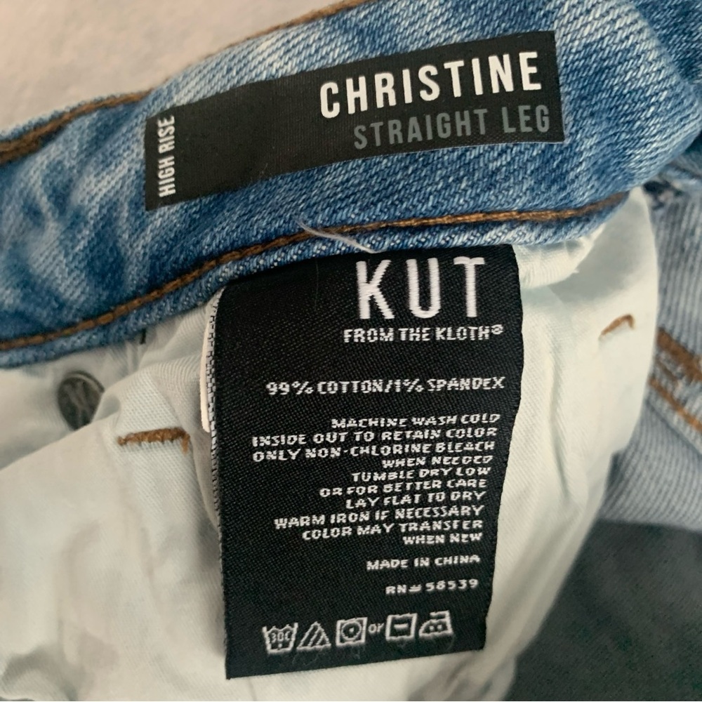 Kut From The Kloth High Rise Christine Straight Leg Jeans - 99% Cotton -Size 10 - Picture 5 of 16